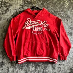 Pelle Pelle The Denim Co Mens Large XXL Red Hoodie Pullover Pockets